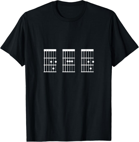 Guitarist Dad Gift Fathers Day D A D Chord Guitar T-Shirt - T-Shirt | Black
