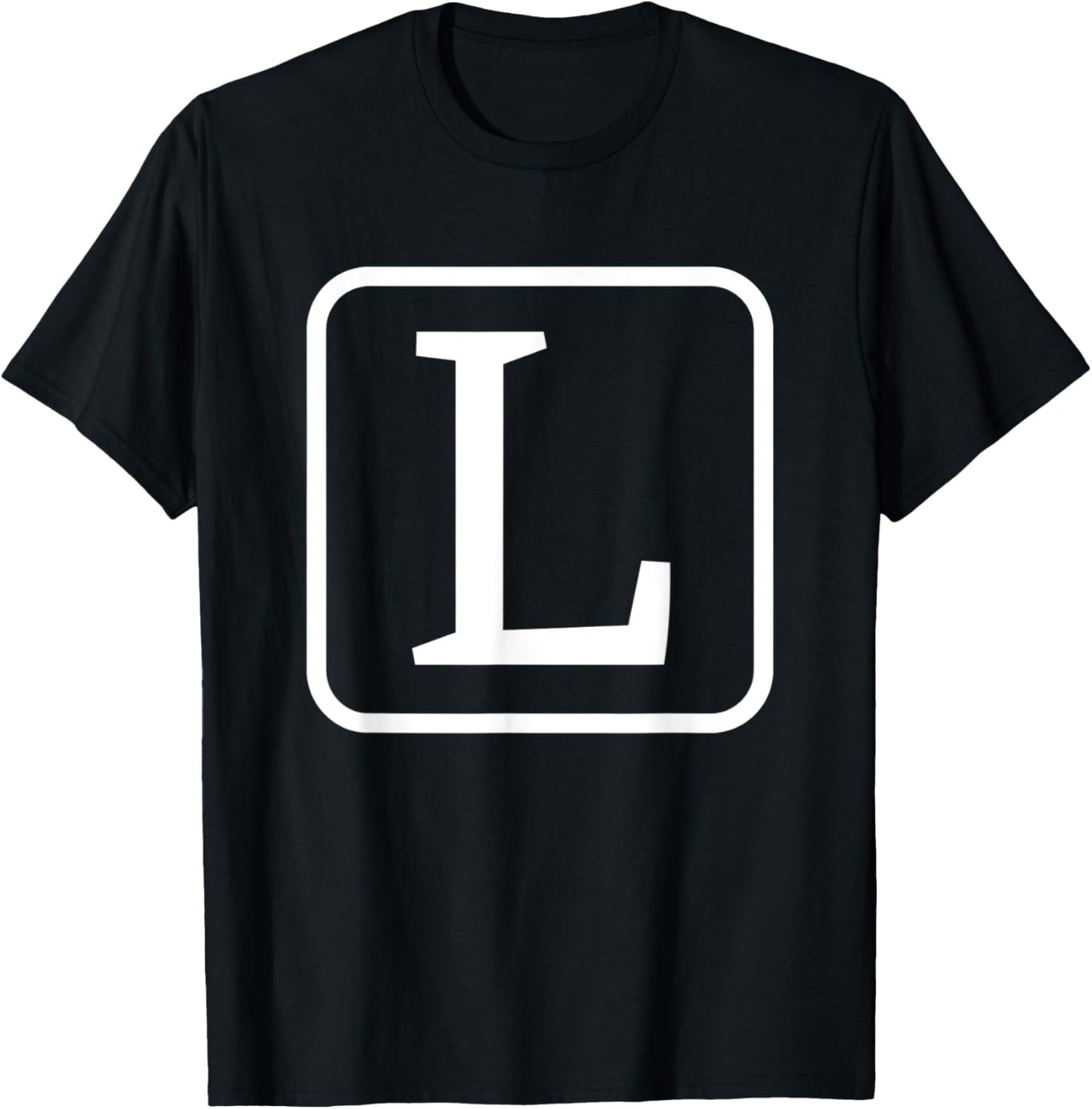 Monogram Capital Letter L Initial Alphabet Women Men Kids T-Shirt - T-Shirt | Black