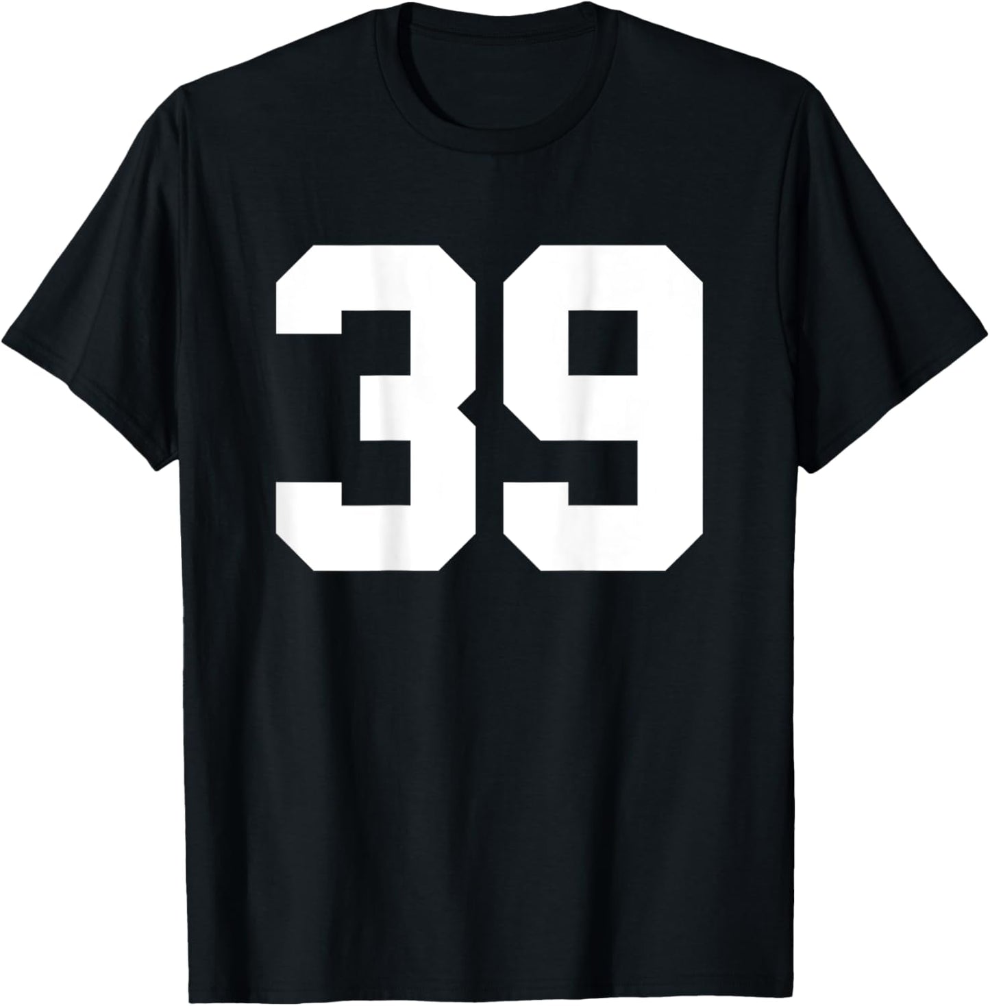 Number 39 (on Back) Sports Team Jersey Number T-Shirt - T-Shirt | Black
