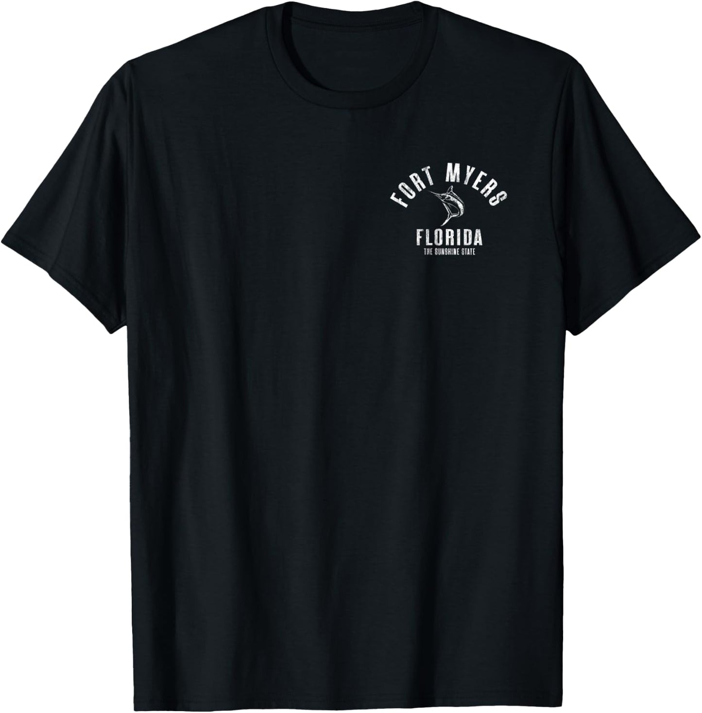 Fort Myers Florida FL Retro Vintage Beach Front & Back Men Women T-Shirt - T-Shirt | Black