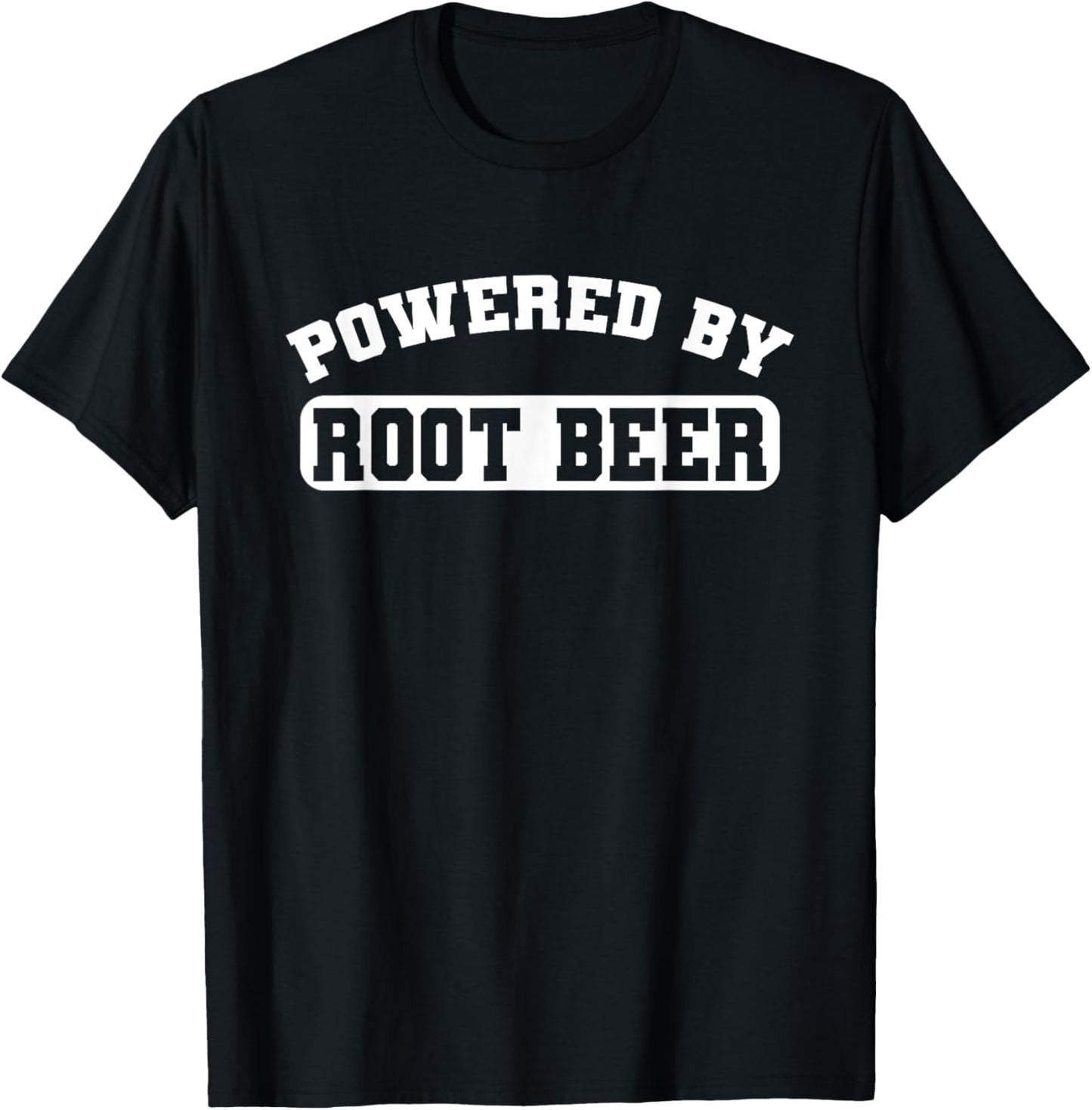 Powered By Root Beer T-Shirt - T-Shirt | Black