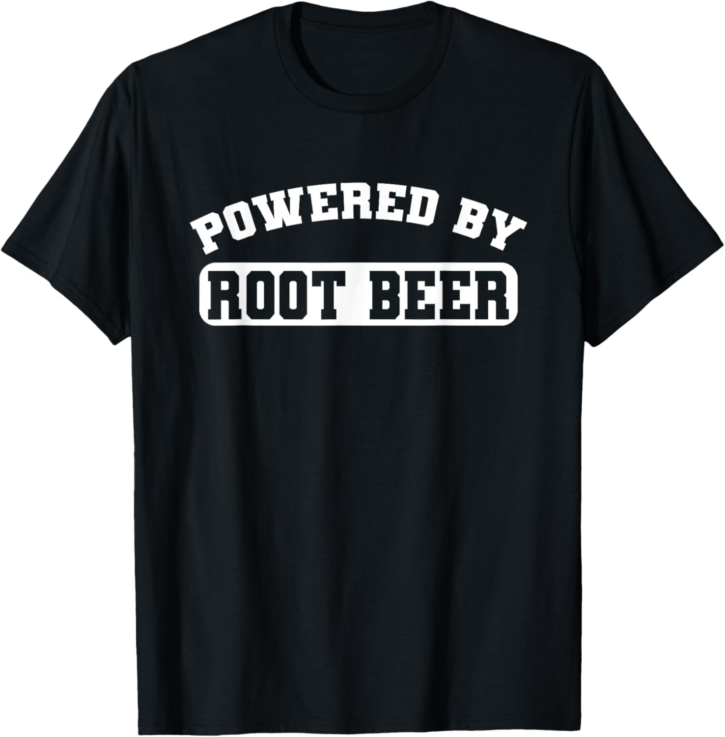 Powered By Root Beer T-Shirt - T-Shirt | Black