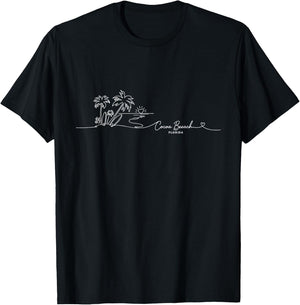 Cocoa Beach, Florida Signature Heart Art - Beach Souvenir T-Shirt - T-Shirt | Black