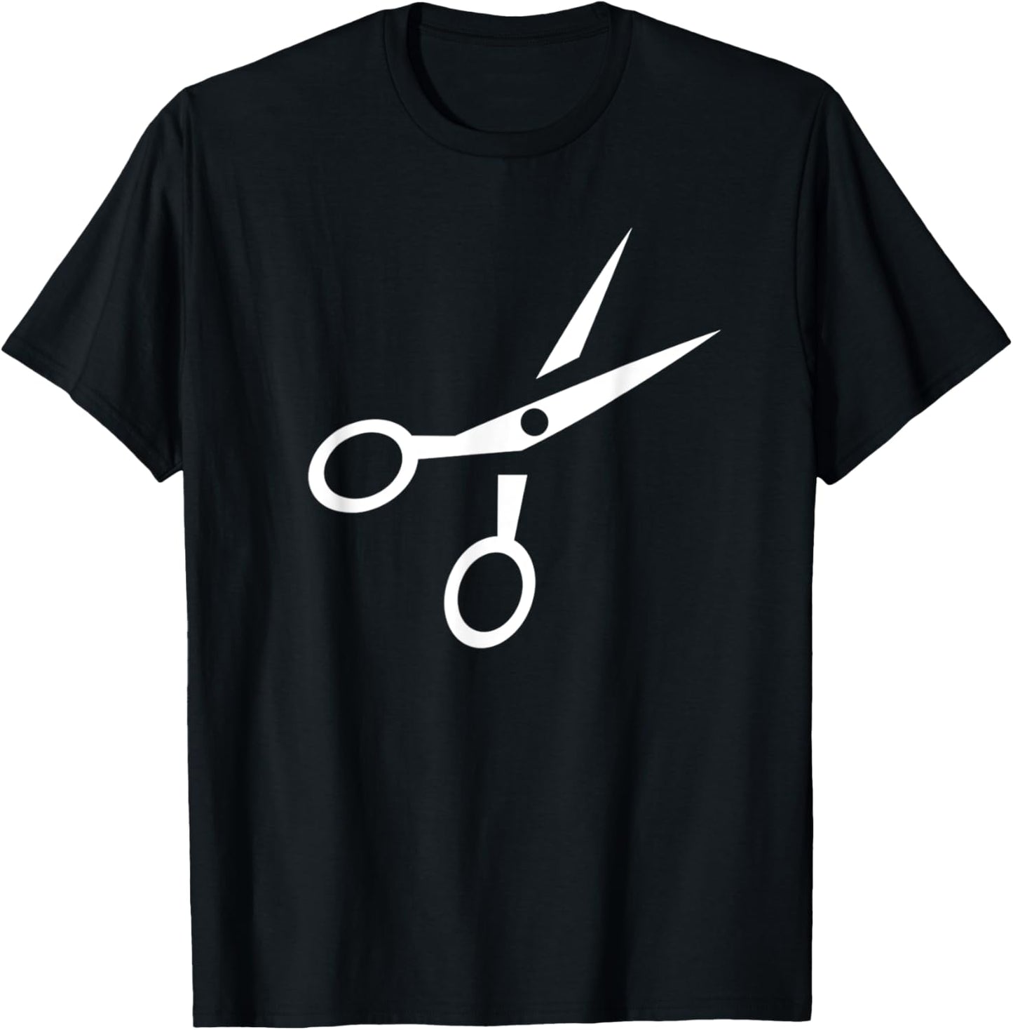Barber Scissors Silhouette Logo T-Shirt - T-Shirt | Black