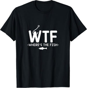 Wtf Wheres the Fish T-Shirt - T-Shirt | Black