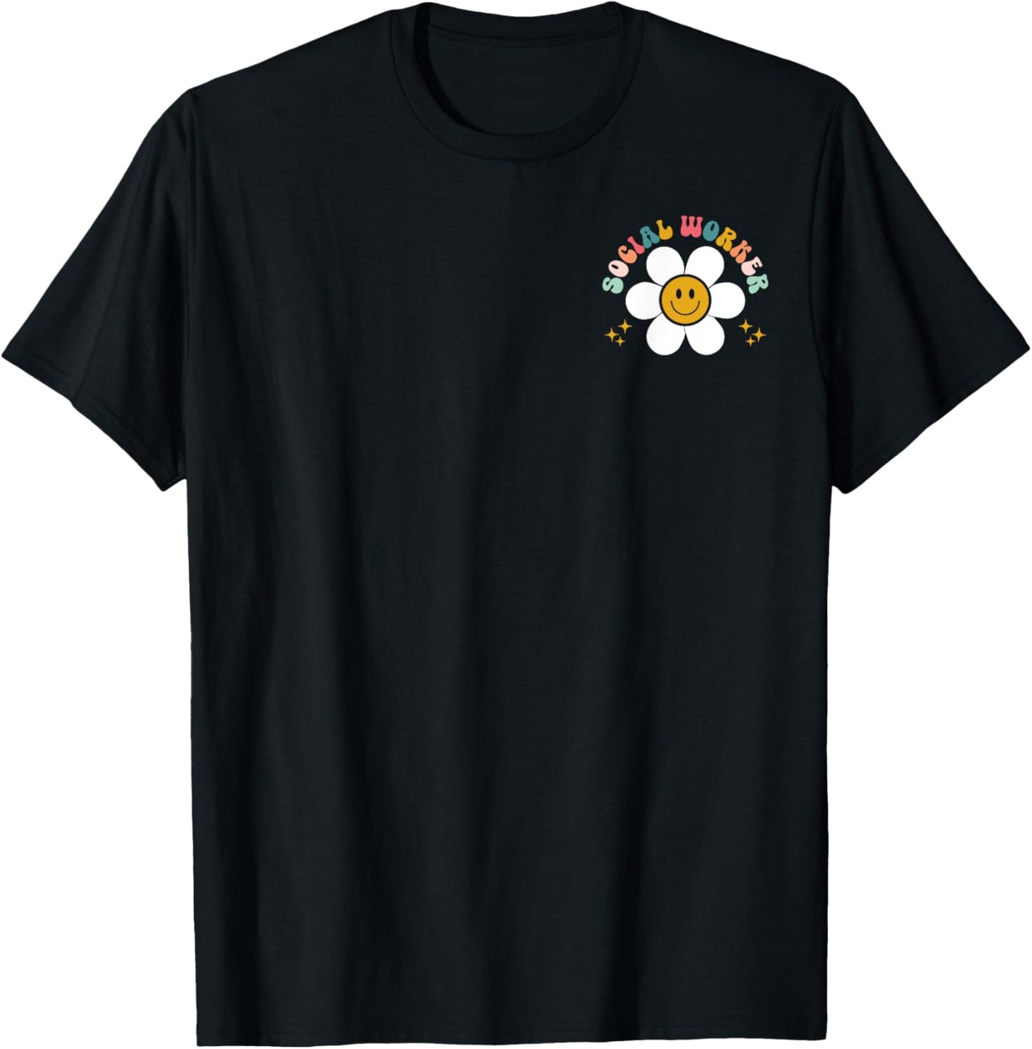Social Worker Social Work Month Funny Work Love groovy T-Shirt - T-Shirt | Black