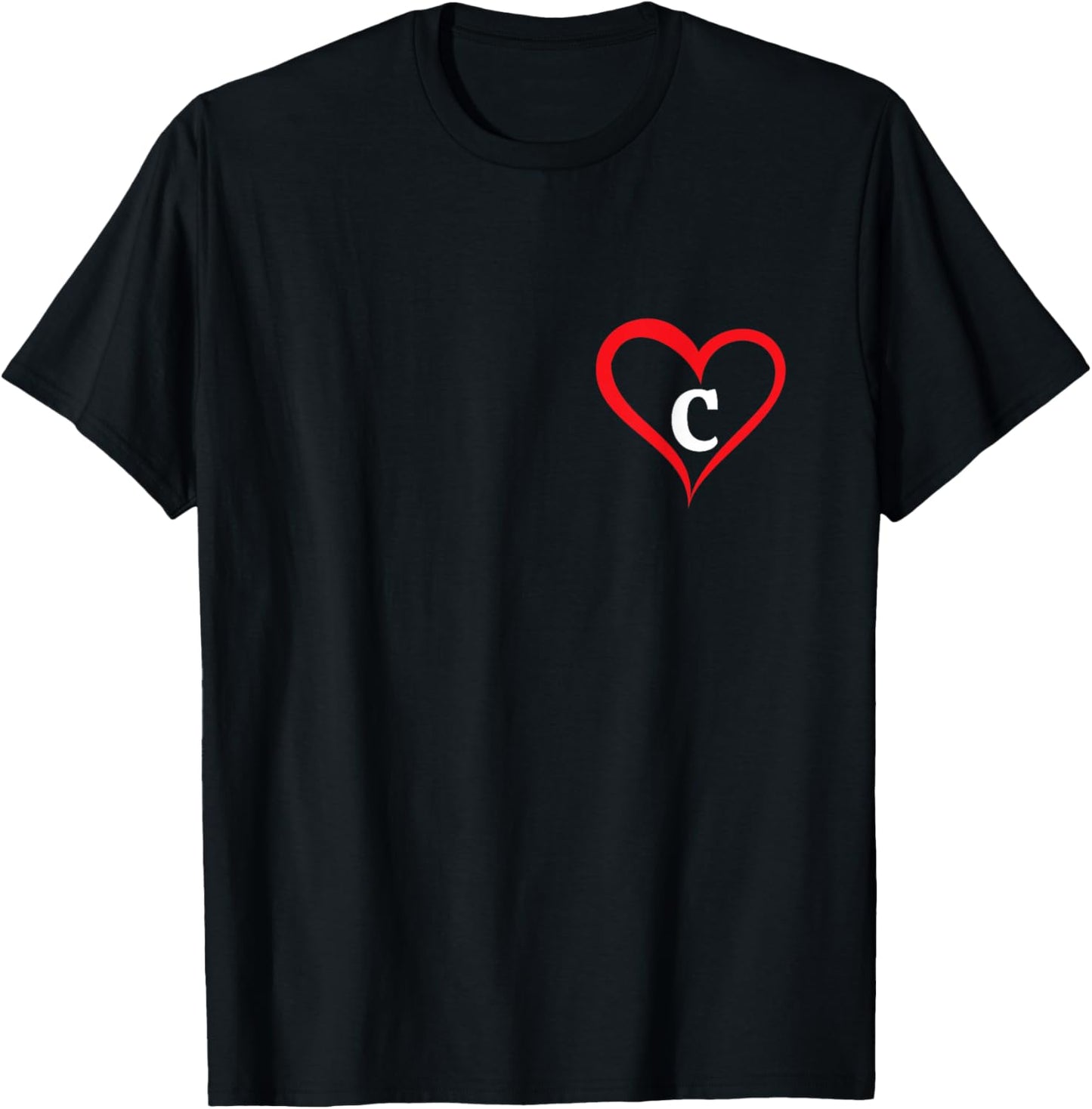 Herz mit Buchstabe C T-Shirt - T-Shirt | Black