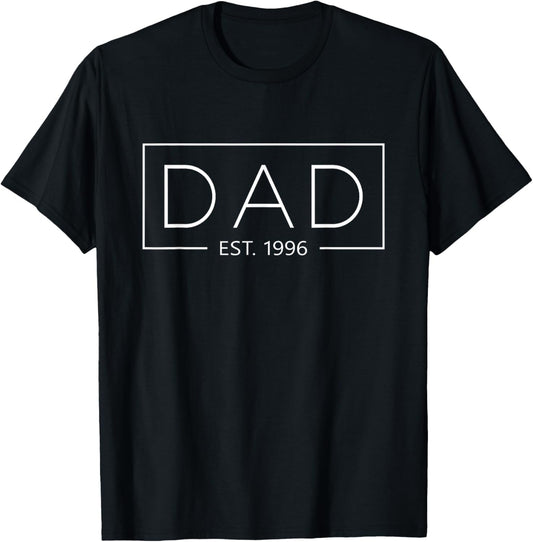 Dad 1996 Father Since 1996 Dad Est 1996 T-Shirt - T-Shirt | Black