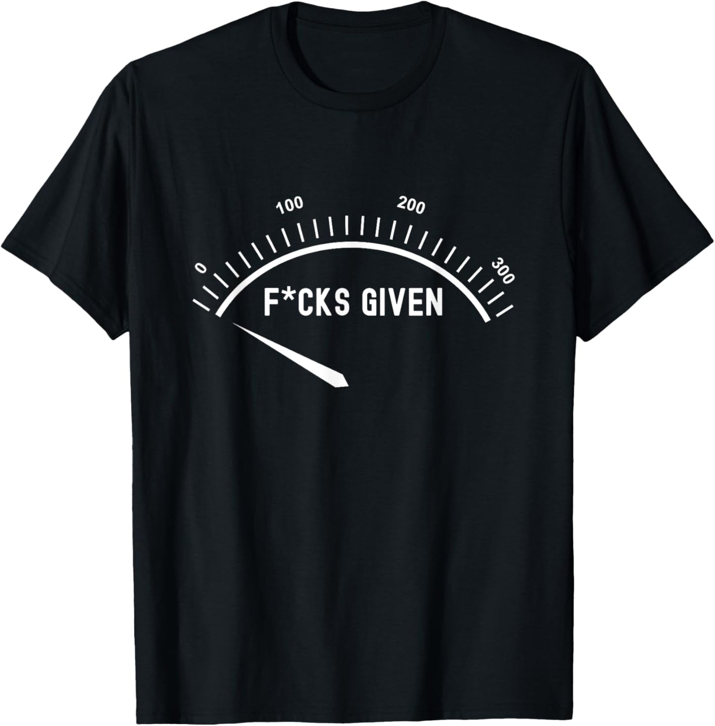 Zero Fucks Given Voltage Meter Sarcastic Adult Humor T-Shirt - T-Shirt | Black