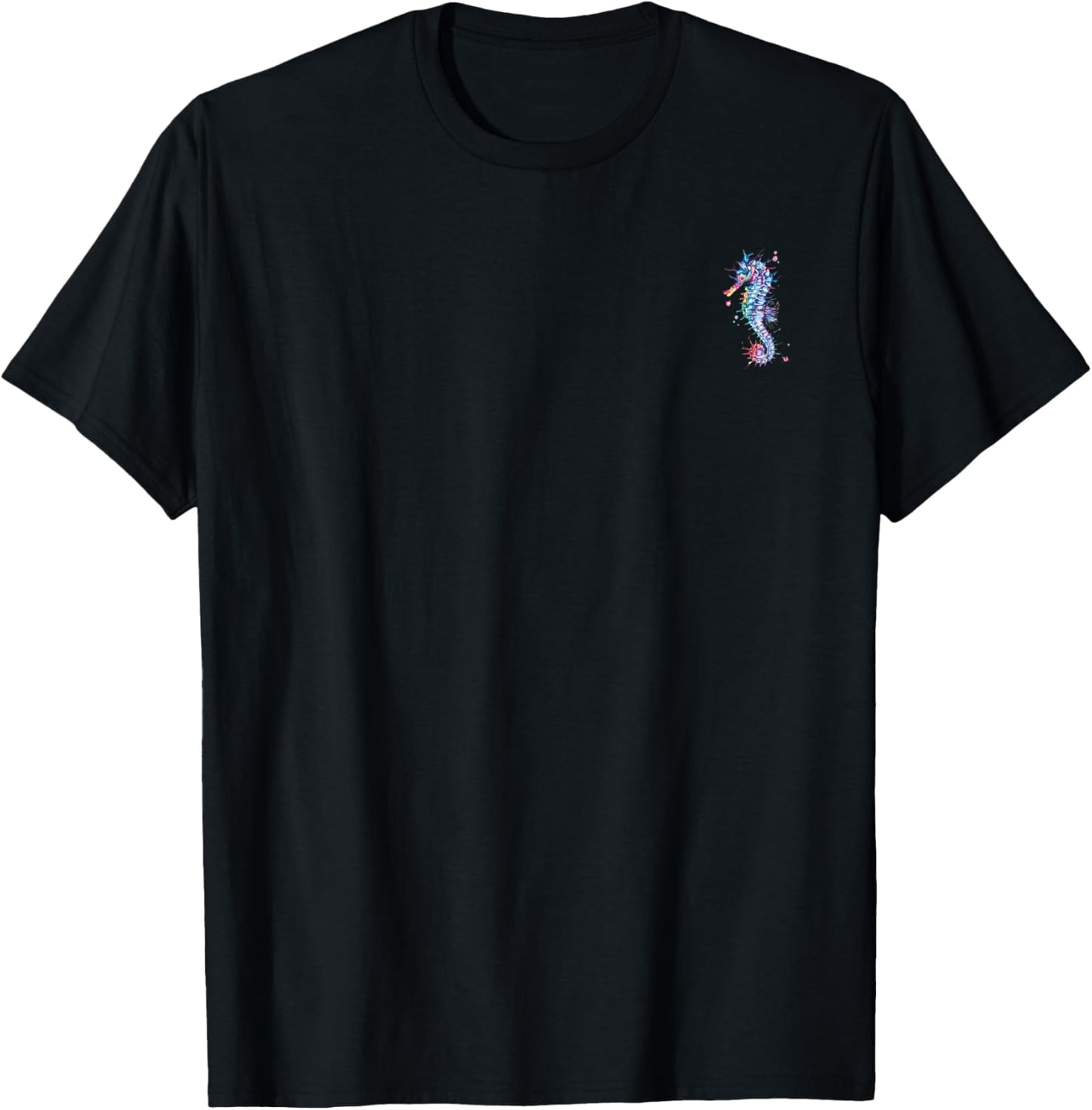 Seahorse Colored in the Pocket Ocean Life Graphic T-Shirt - T-Shirt | Black