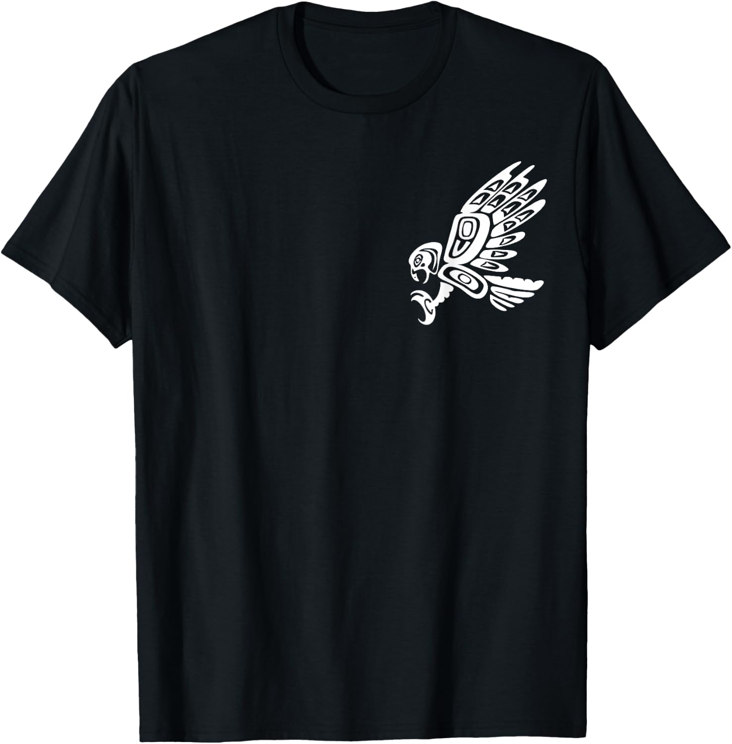 Falcon Abstract Haida Art Pacific Northwest Coast Bird T-Shirt - T-Shirt | Black
