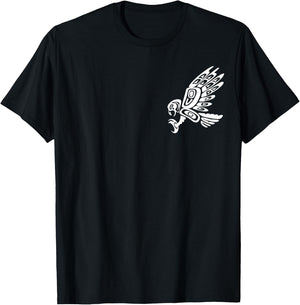 Falcon Abstract Haida Art Pacific Northwest Coast Bird T-Shirt - T-Shirt | Black