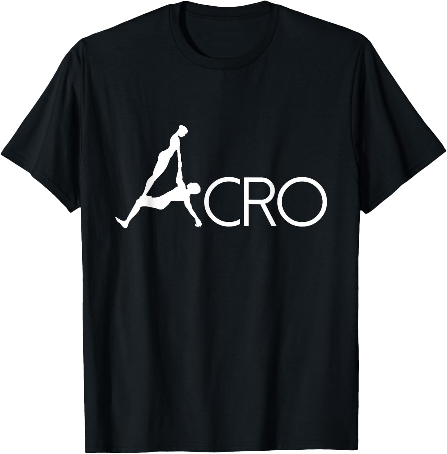 BoredKoalas Yoga Acro Dance Art White Outline Acrobat Gymnast Yoga Lover Gift T-Shirt - T-Shirt | Black