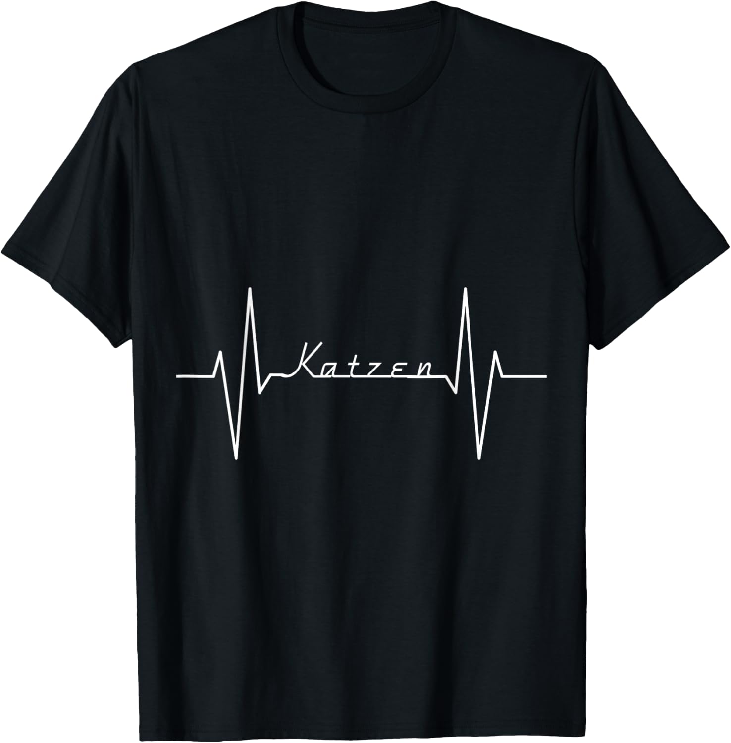 Cats Pulse Heart Frequency Cats Heartbeat Cat Friends T-Shirt - T-Shirt | Black
