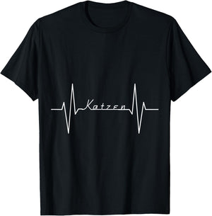 Cats Pulse Heart Frequency Cats Heartbeat Cat Friends T-Shirt - T-Shirt | Black