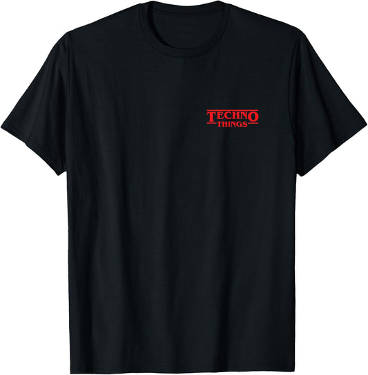Techno Things Red Retro Logo - House X Techno T-Shirt - T-Shirt | Black