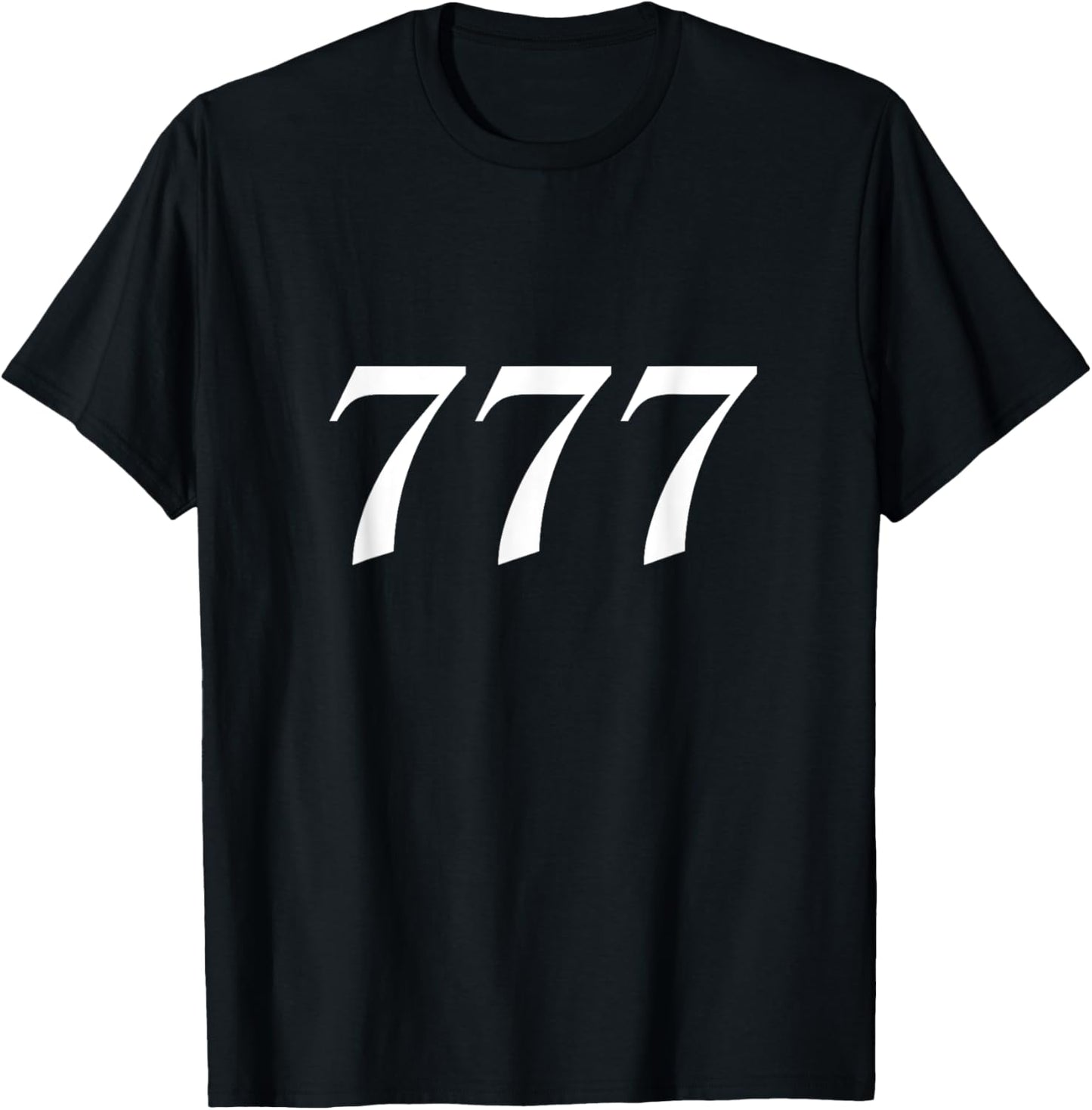 777 Numerology Spiritual Personal Number 777 Angel Number T-Shirt - T-Shirt | Black