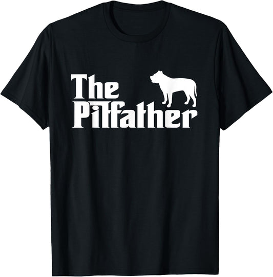 The Pitfather Pit Bull Dad Funny Pit Daddy For Dog Dad Women Girls Kids T-Shirt - T-Shirt | Black