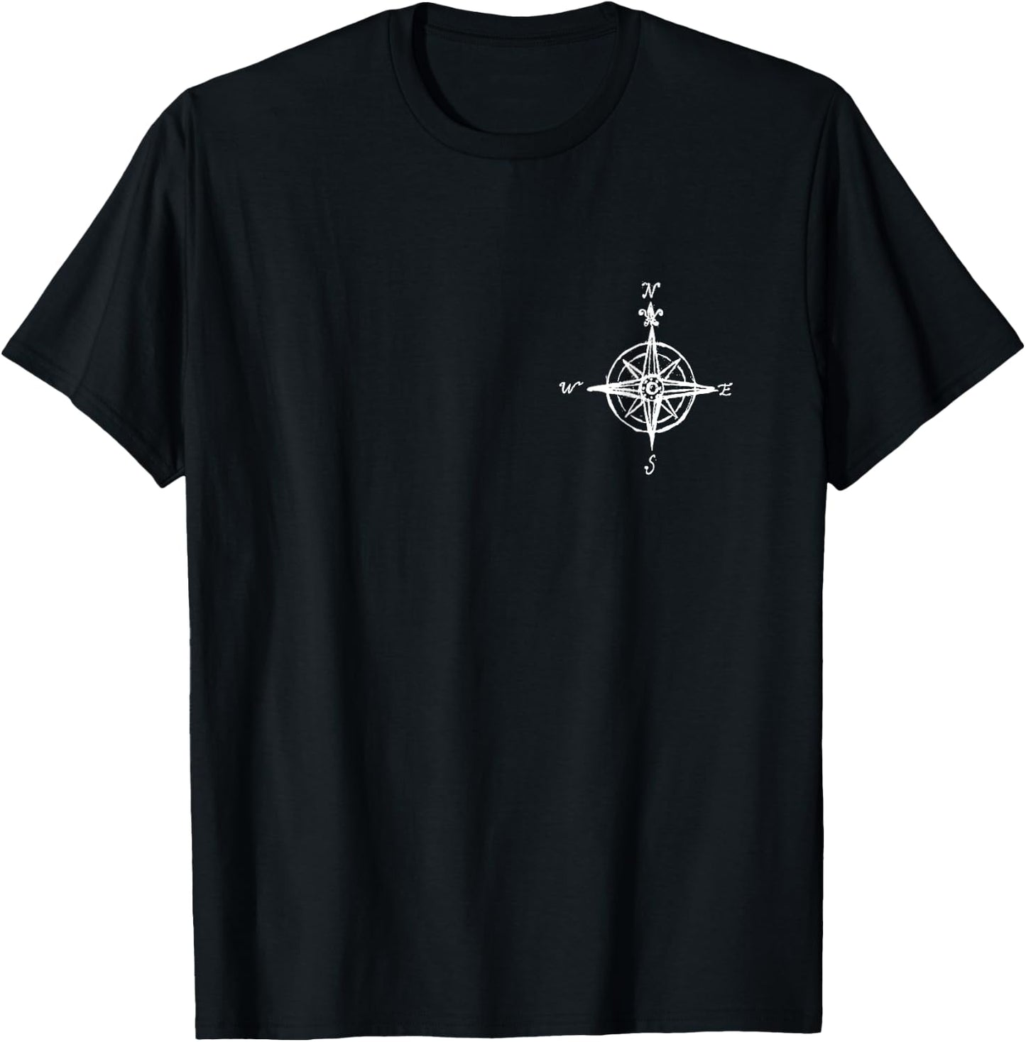 Vintage Pocket Ship Captains Compass Nautical T-Shirt - T-Shirt | Black