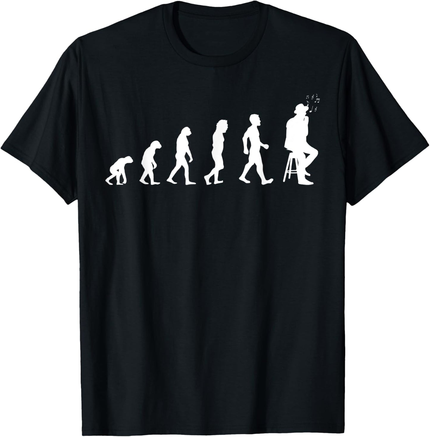 Evolution Harmonica Player T-Shirt - T-Shirt | Black