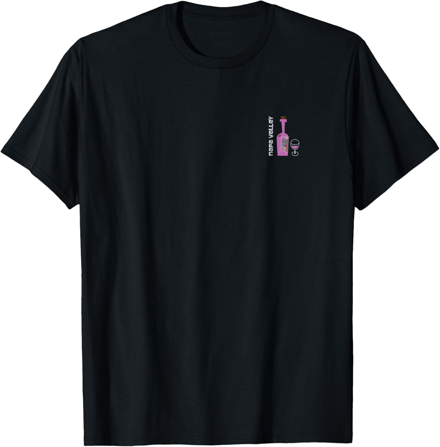 Napa Valley Wine Region Pocket Motif T-Shirt - T-Shirt | Black