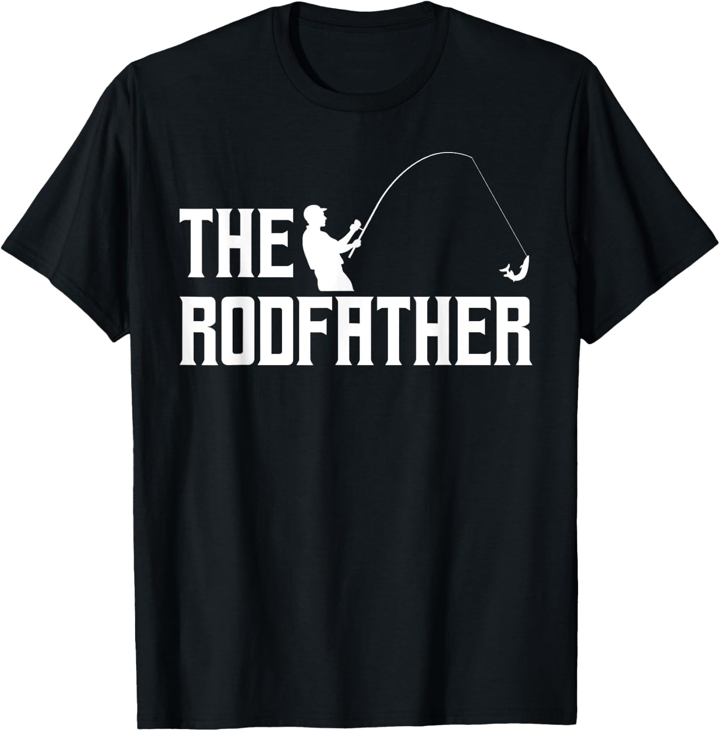 Funny Gift The Rodfather Fisherman Fishing Rod T-Shirt - T-Shirt | Black