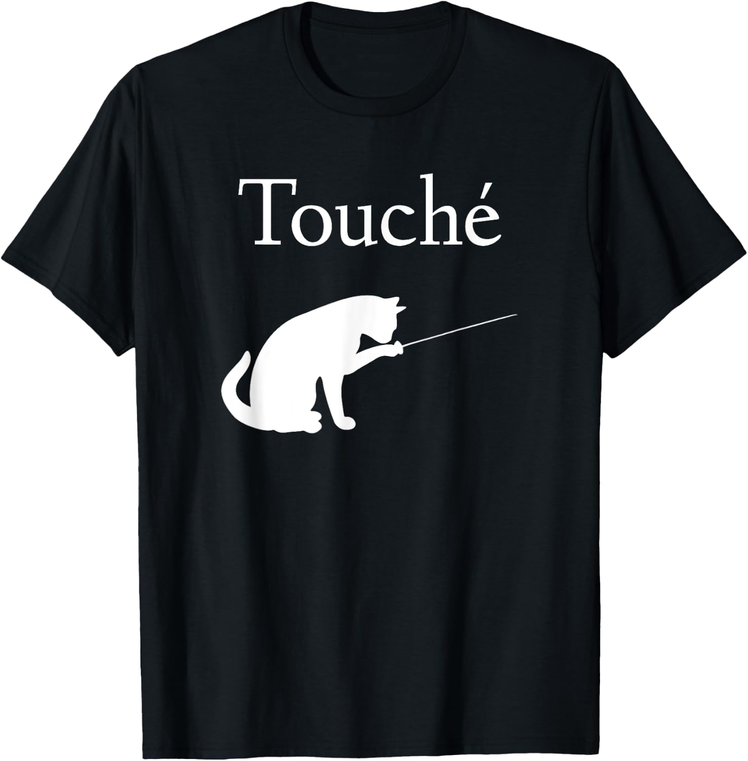 Touche Fencing Cat T-Shirt - T-Shirt | Black