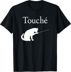 Touche Fencing Cat T-Shirt - T-Shirt | Black