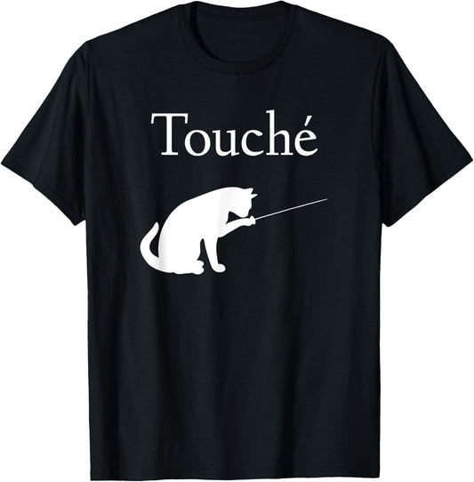 Touche Fencing Cat T-Shirt - T-Shirt | Black