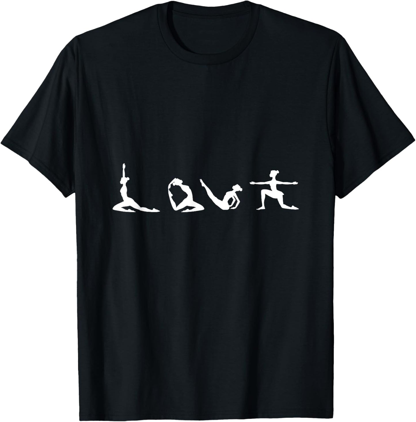 Love Yoga Typography Cute Meditation Pose Yoga Lover Gift T-Shirt - T-Shirt | Black