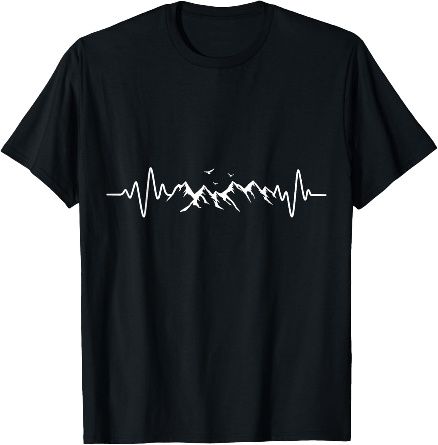 Heartbeat Mountain Lovers T-Shirt - T-Shirt | Black