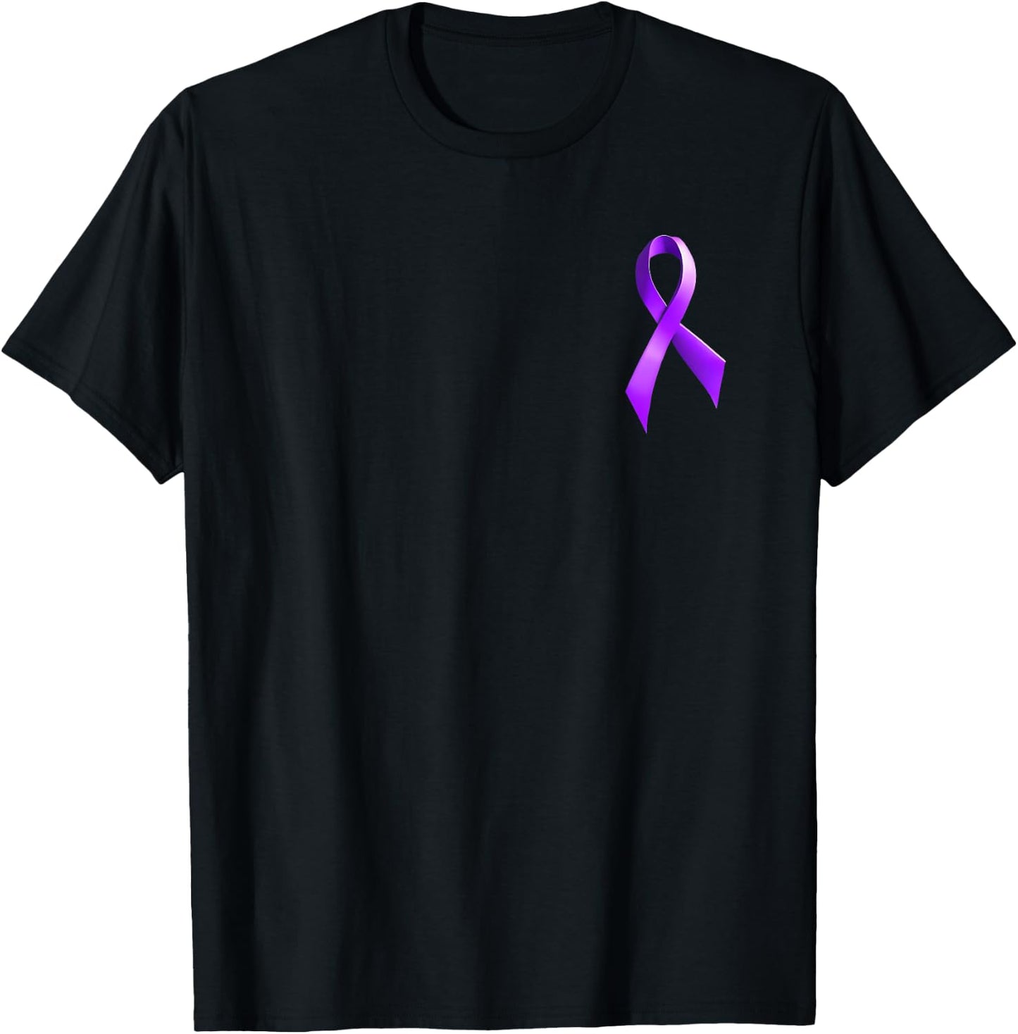 Pancreatic Cancer Purple Ribbon T-Shirt - T-Shirt | Black