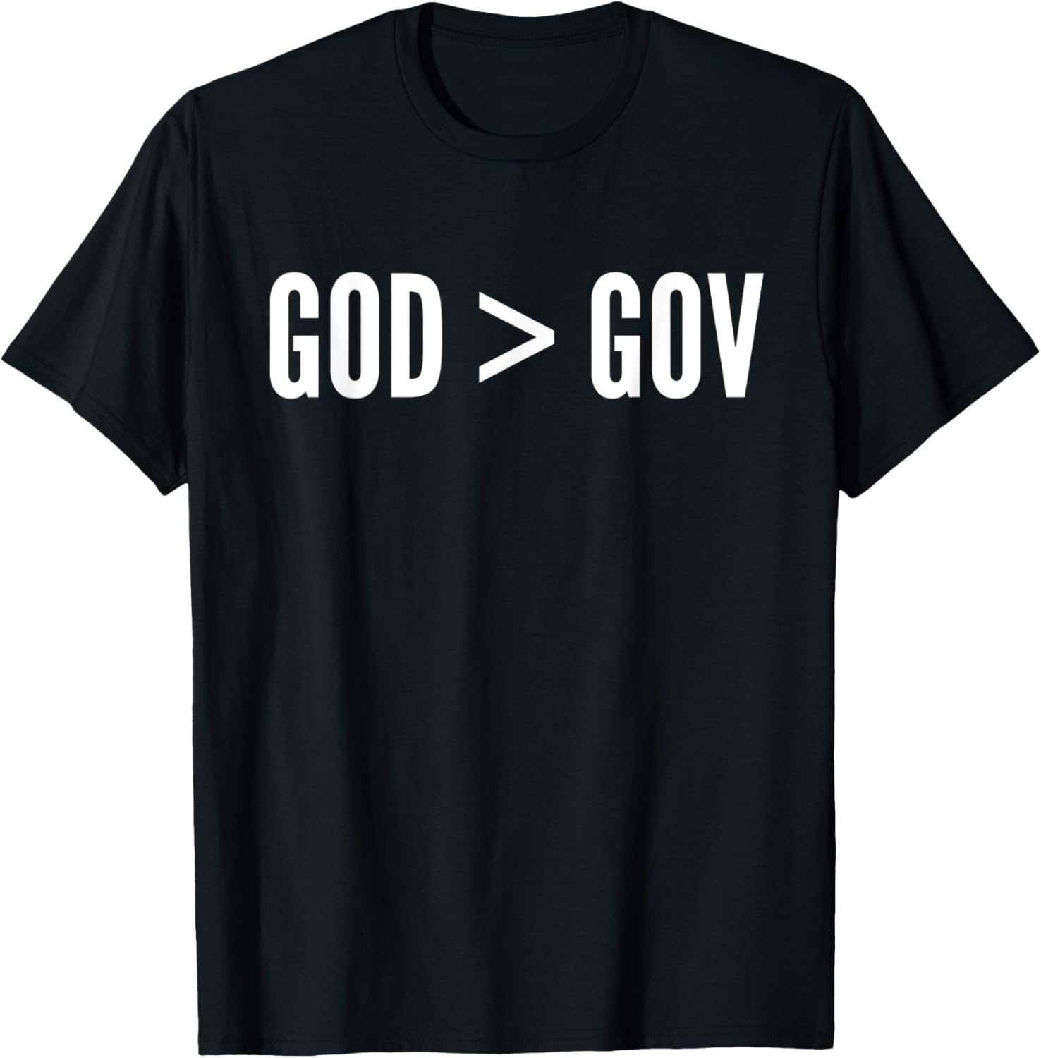 'GOD > GOV' God Over Government Christian Anarchist Liberty T-Shirt - T-Shirt | Black
