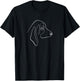 Dog Line Art Aesthetic Oneline One-Line Basset Hound T-Shirt - T-Shirt | Black