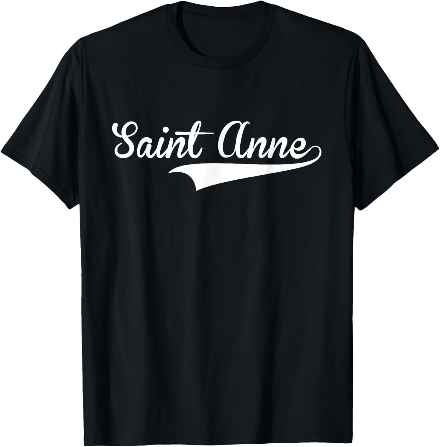 SAINT ANNE Baseball Vintage Retro Font T-Shirt - T-Shirt | Black