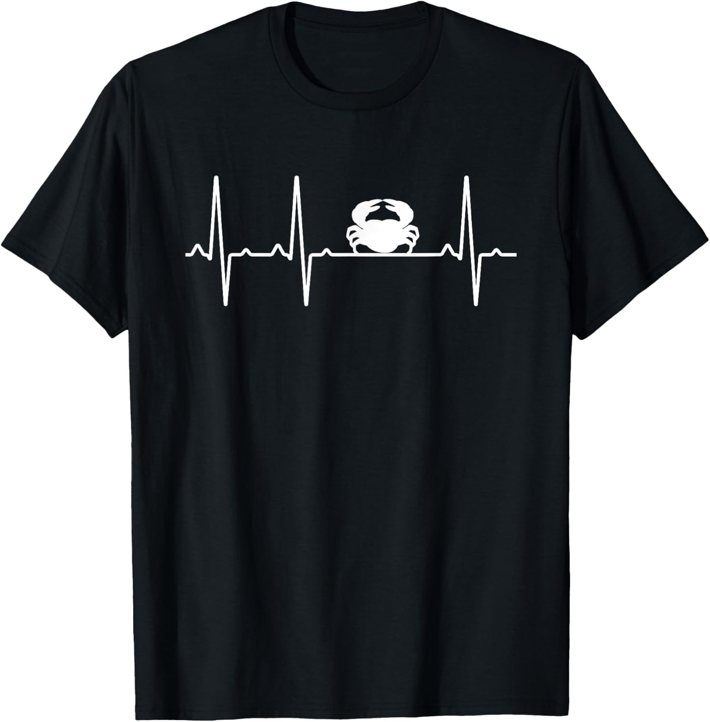 Crab Heartbeat Gift Women Decapod Ocean Lover T-Shirt - T-Shirt | Black