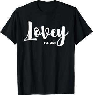 Lovey Est 2024 First Time Lovey Promoted To Lovey T-Shirt - T-Shirt | Black