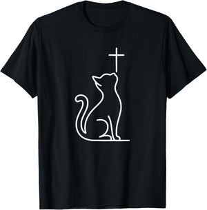 Pet Cats Love Jesus Be Happy T-Shirt - T-Shirt | Black