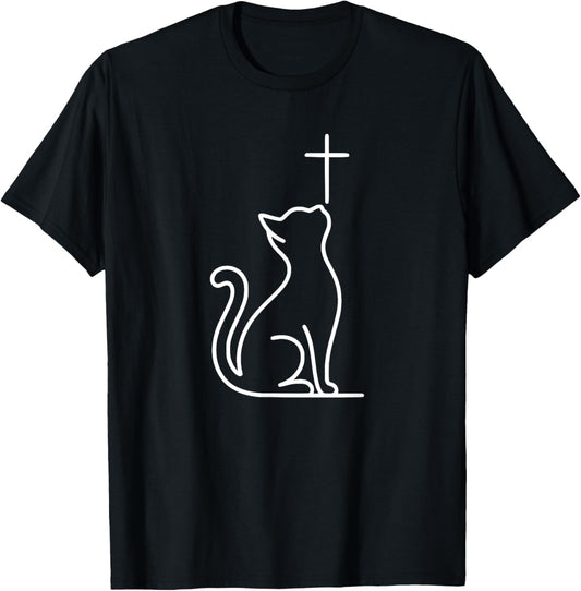 Pet Cats Love Jesus Be Happy T-Shirt - T-Shirt | Black