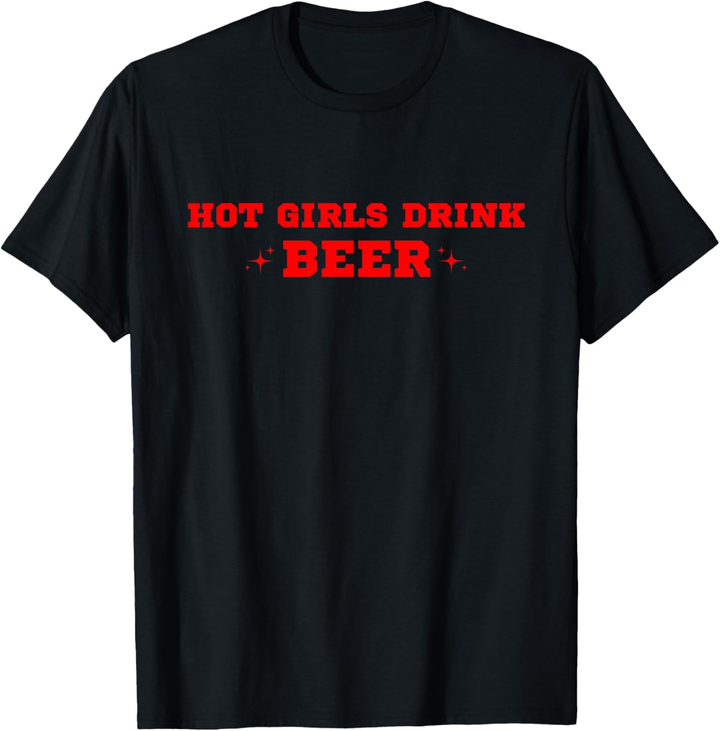 Hot girls drink beer | Funny beer | y2k T-Shirt - T-Shirt | Black