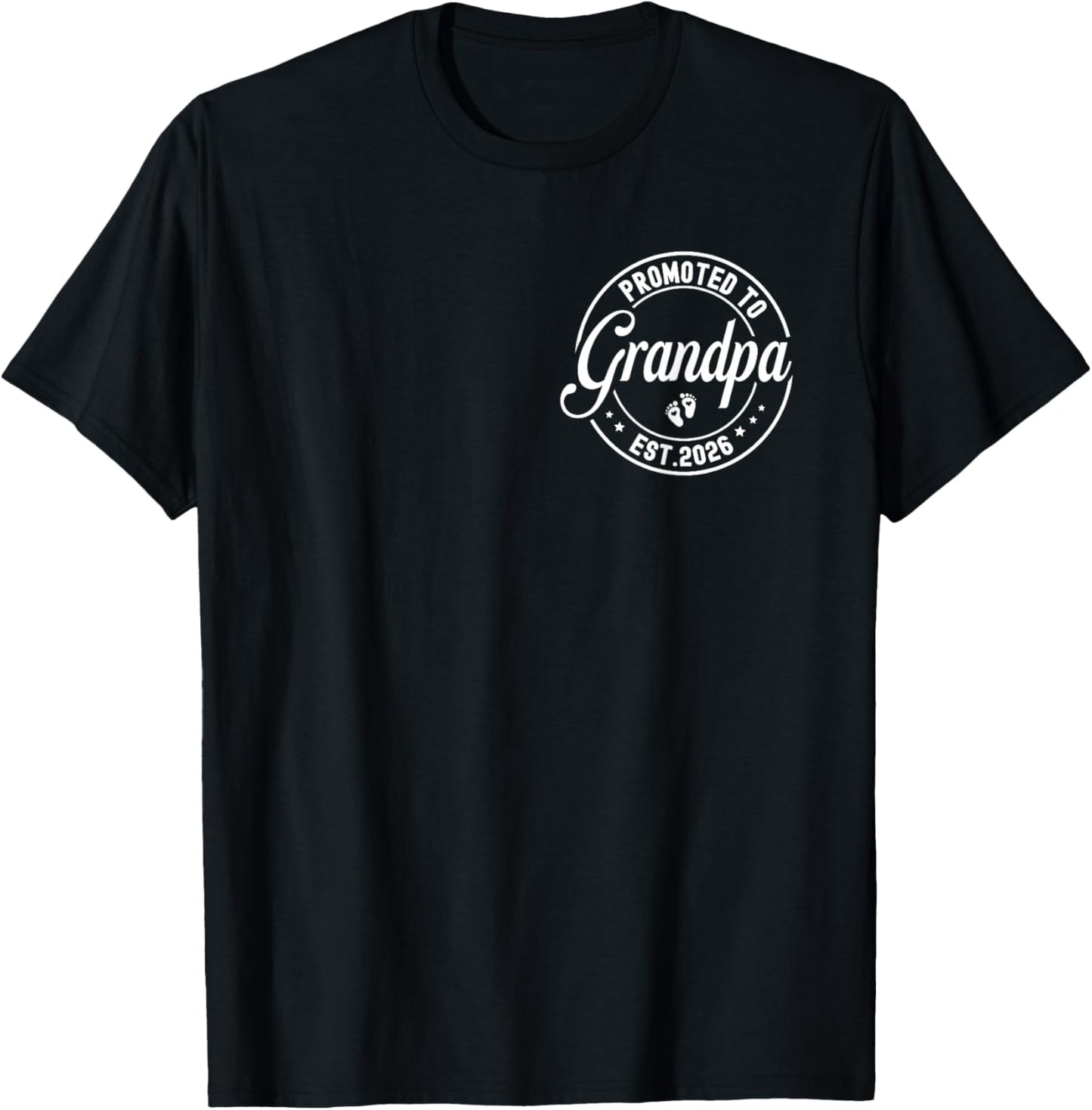 Promoted to Grandpa est. 2026 Grandparents Baby Announcement T-Shirt - T-Shirt | Black