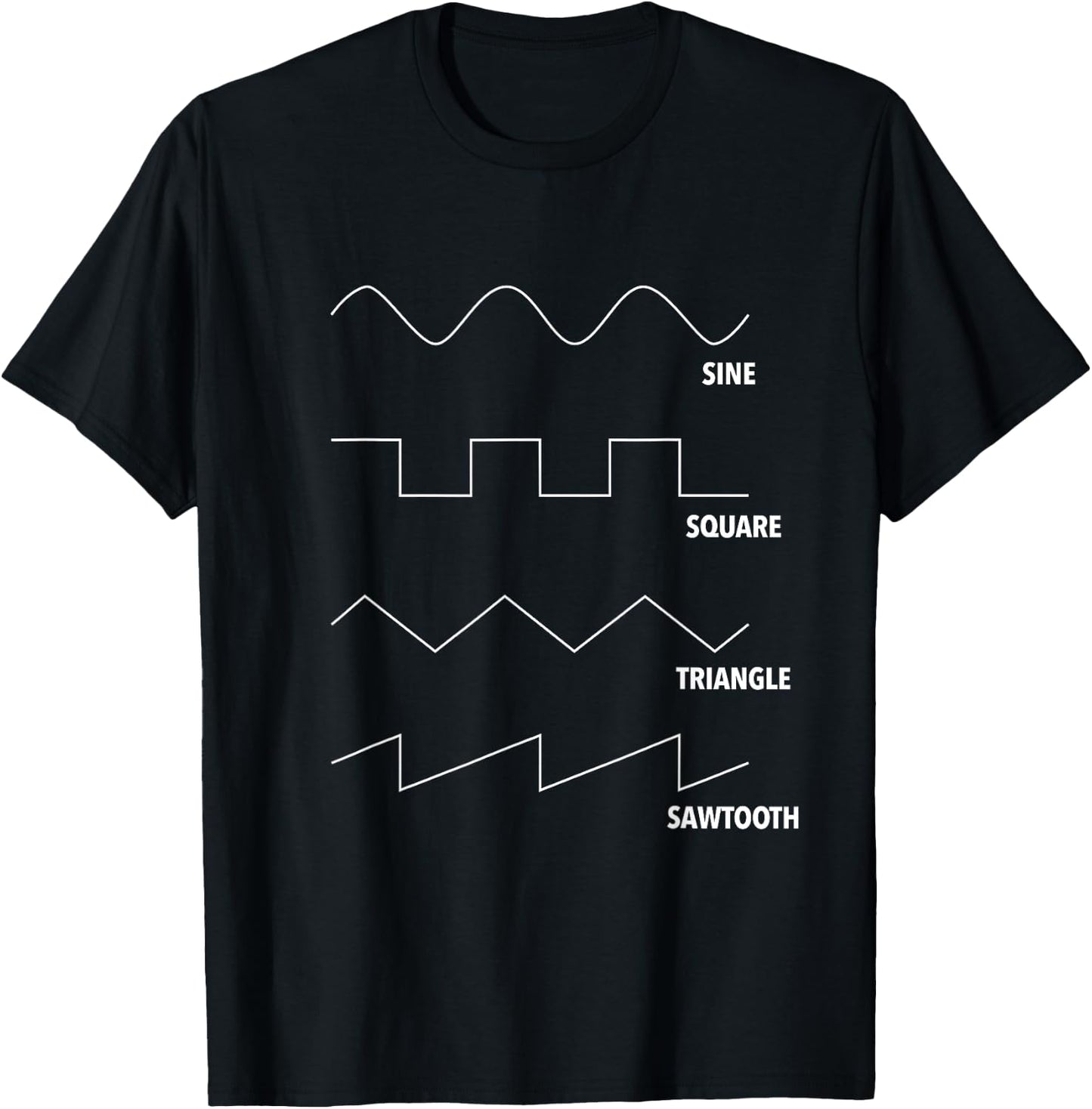 Sine Square Triangle Sawtooth Wavetable DAW Music Producer T-Shirt - T-Shirt | Black