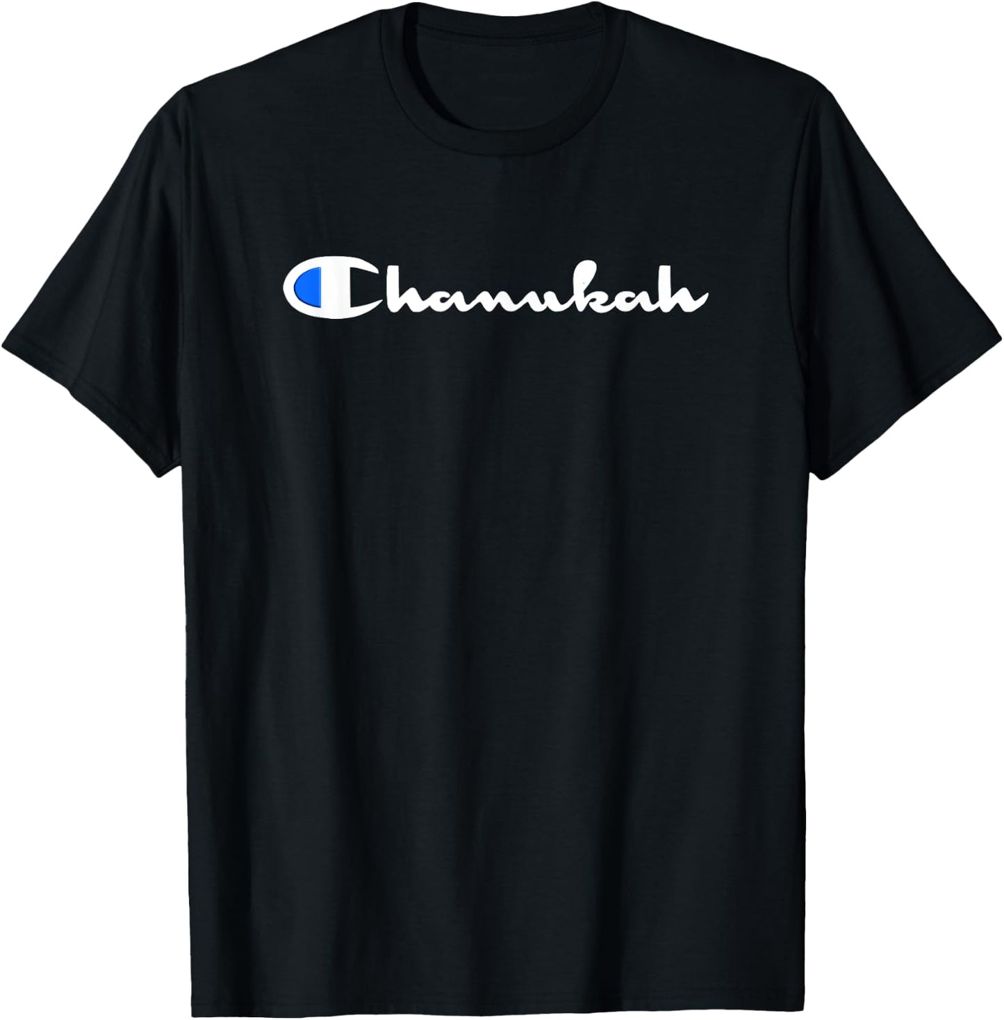 Hanukkah Chanukah Fun Jewish Retro 90s Athletic Champ Style T-Shirt - T-Shirt | Black