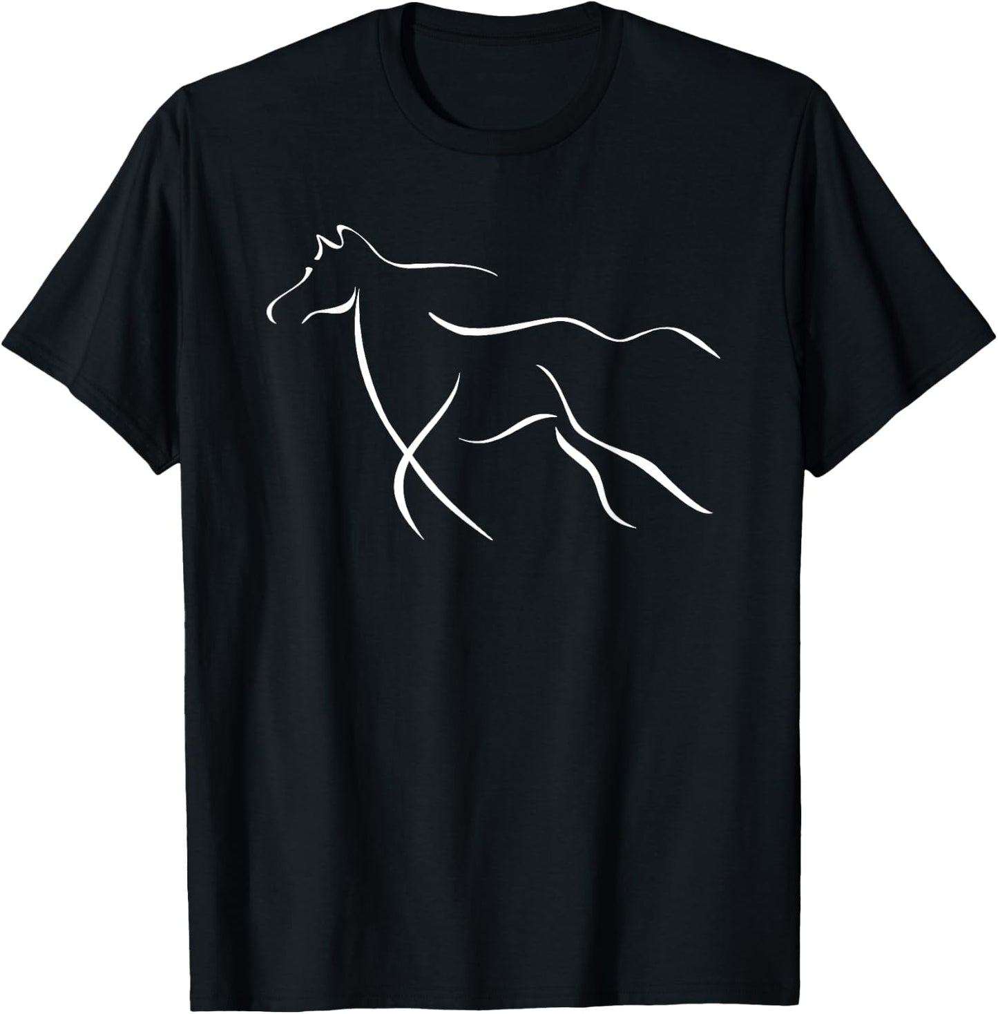 A Simple Line Drawing of a Horse T-Shirt - T-Shirt | Black