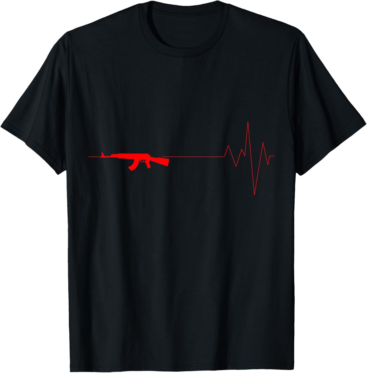 Heartbeat AK-47 Assault Rifle Apparel T-Shirt - T-Shirt | Black