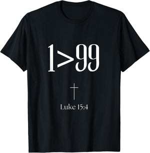 He Left The 99 To Rescue Me Christian Religious T-Shirt - T-Shirt | Black