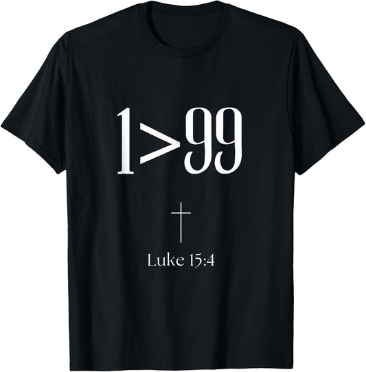 He Left The 99 To Rescue Me Christian Religious T-Shirt - T-Shirt | Black