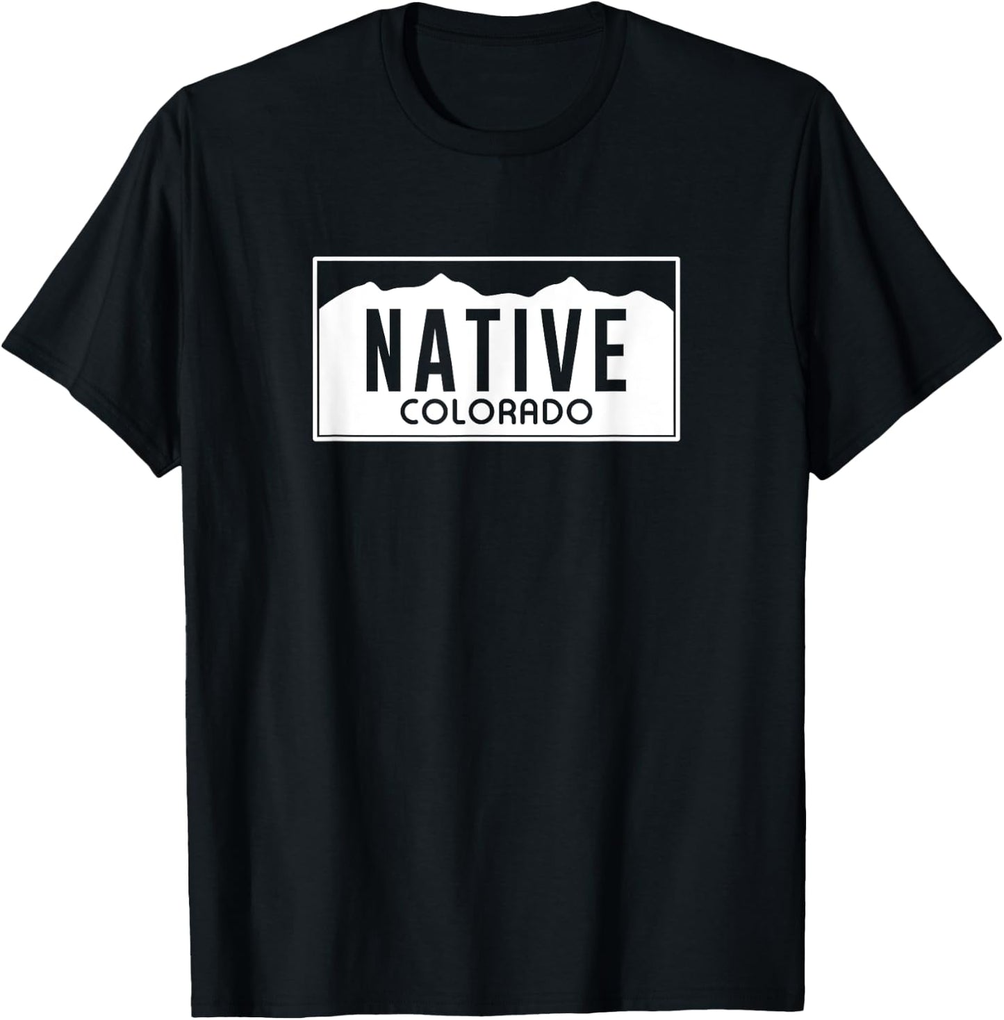 Colorado Native License Plate Design (white)- Colorado T-Shirt - T-Shirt | Black