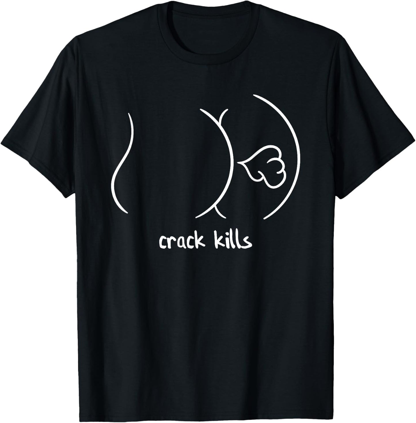 Crack Kills Funny Fart From Butt T-Shirt - T-Shirt | Black