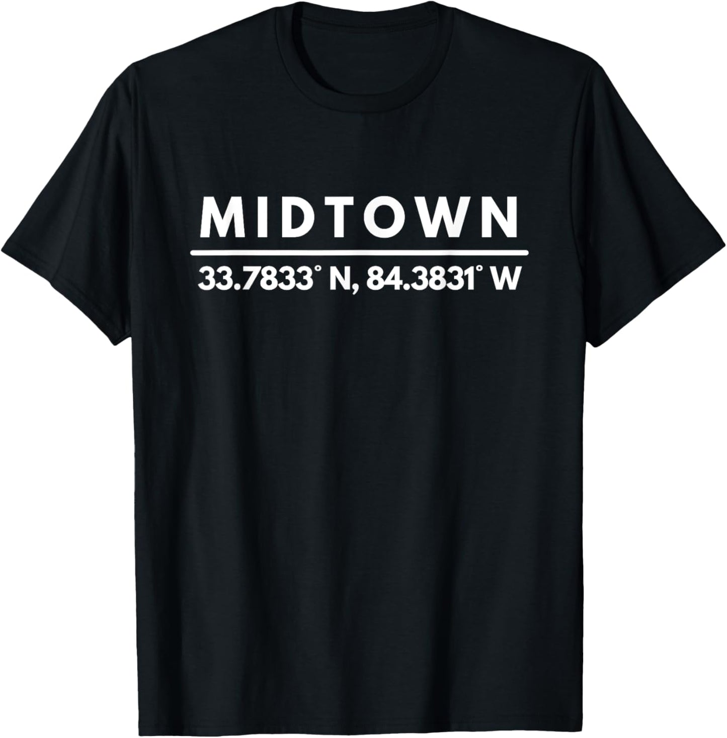 Midtown Atlanta Neighborhood Latitude and Longitude T-Shirt - T-Shirt | Black